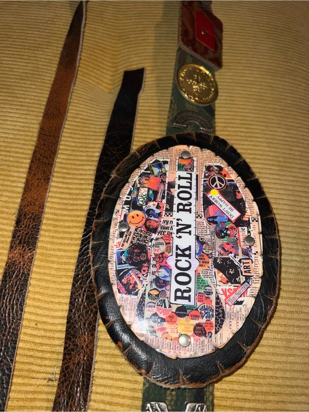Leather accent belt